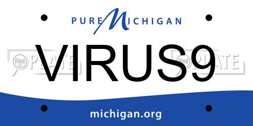 VIRUS9 Michigan License Plate