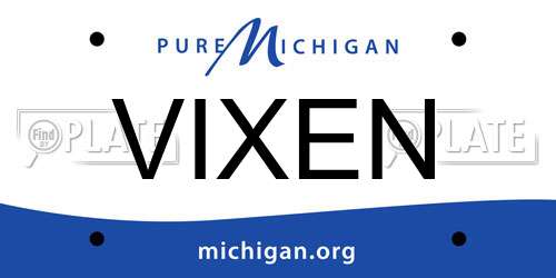 VIXEN Michigan License Plate
