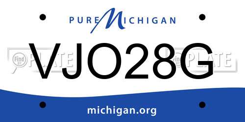 VJO28G Michigan License Plate