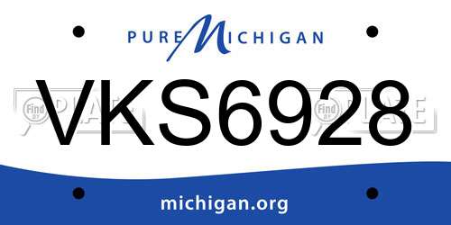 VKS6928 Michigan License Plate