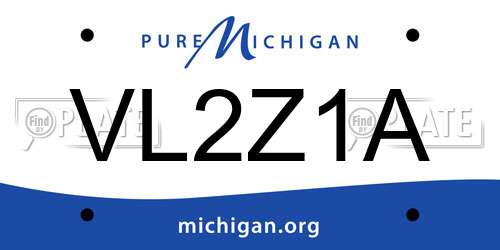 VL2Z1A Michigan License Plate