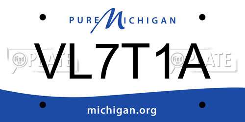 VL7T1A Michigan License Plate