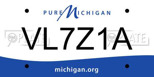 VL7Z1A Michigan License Plate