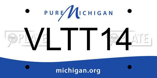 VLTT14 Michigan License Plate