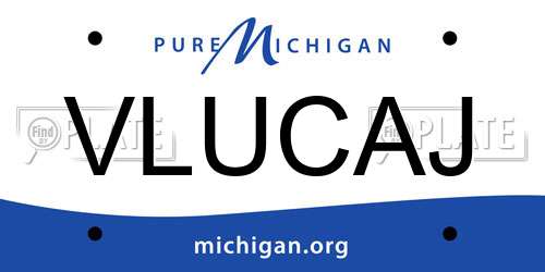 VLUCAJ Michigan License Plate