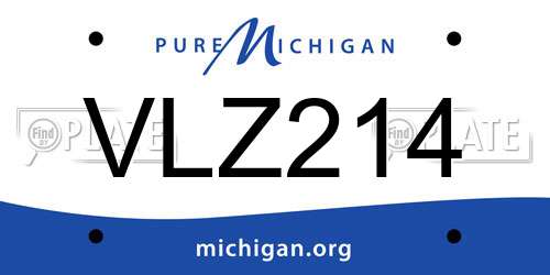 VLZ214 Michigan License Plate