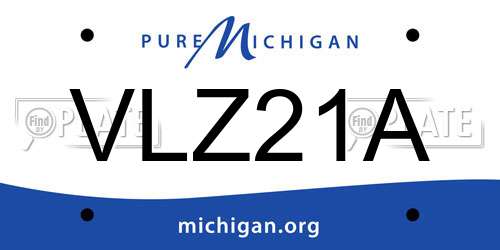 VLZ21A Michigan License Plate