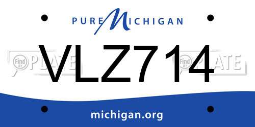 VLZ714 Michigan License Plate