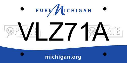 VLZ71A Michigan License Plate