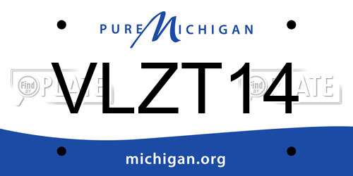 VLZT14 Michigan License Plate