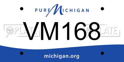 VM168 Michigan License Plate