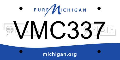 VMC337 Michigan License Plate