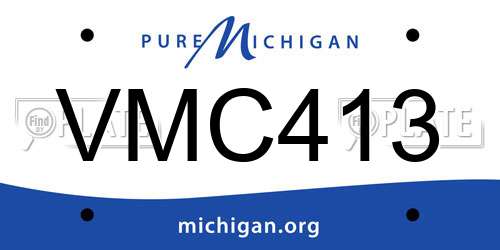 VMC413 Michigan License Plate
