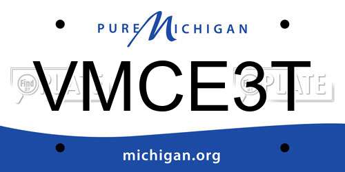 VMCE3T Michigan License Plate