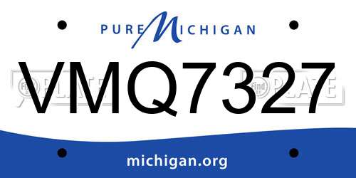 VMQ7327 Michigan License Plate