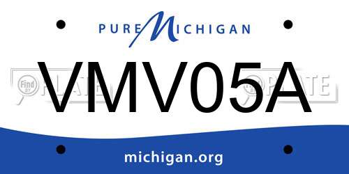 VMV05A Michigan License Plate