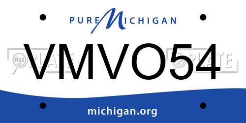 VMVO54 Michigan License Plate