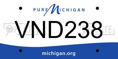 VND238 Michigan License Plate