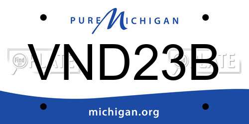 VND23B Michigan License Plate