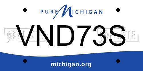 VND73S Michigan License Plate