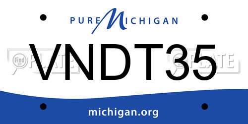VNDT35 Michigan License Plate