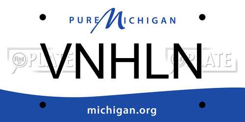 VNHLN Michigan License Plate