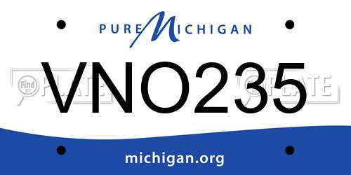 VNO235 Michigan License Plate