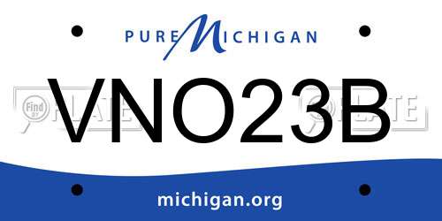 VNO23B Michigan License Plate