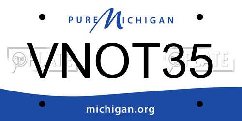 VNOT35 Michigan License Plate