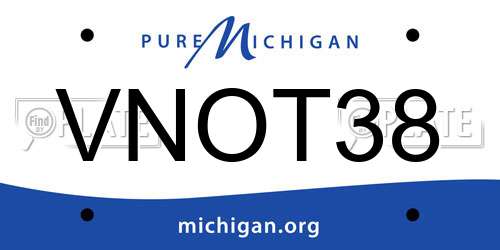 VNOT38 Michigan License Plate