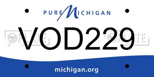 VOD229 Michigan License Plate