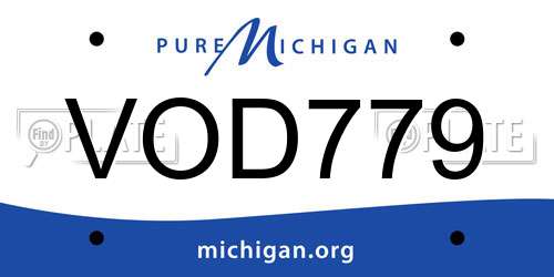 VOD779 Michigan License Plate