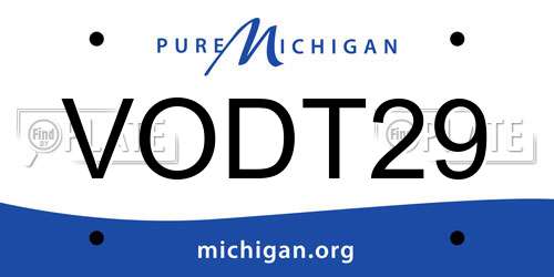 VODT29 Michigan License Plate