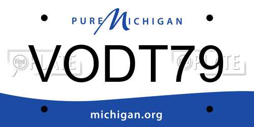 VODT79 Michigan License Plate