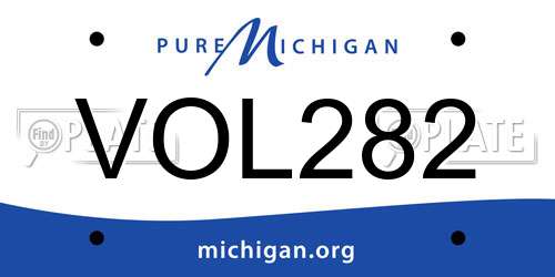 VOL282 Michigan License Plate
