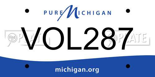 VOL287 Michigan License Plate