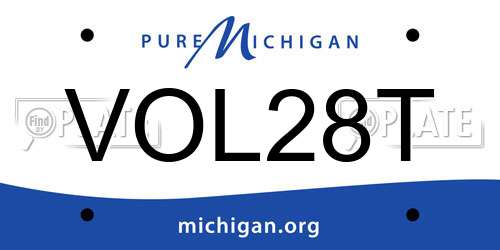 VOL28T Michigan License Plate