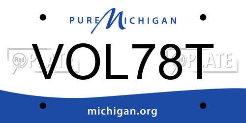 VOL78T Michigan License Plate