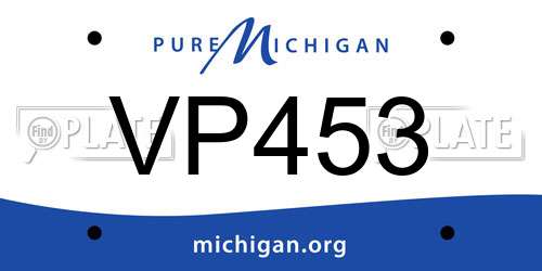 VP453 Michigan License Plate