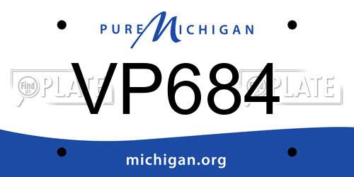 VP684 Michigan License Plate