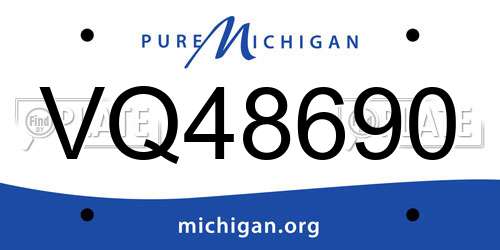 VQ48690 Michigan License Plate