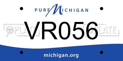 VR056 Michigan License Plate
