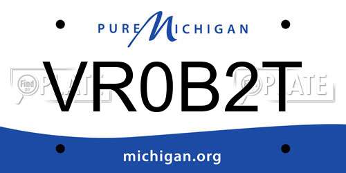 VR0B2T Michigan License Plate