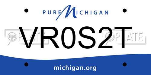 VR0S2T Michigan License Plate