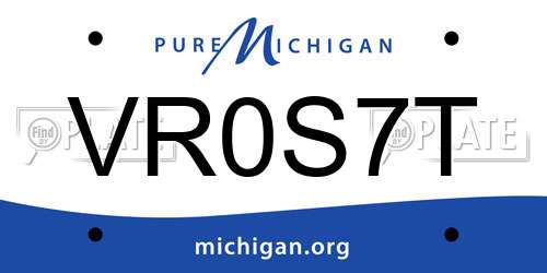 VR0S7T Michigan License Plate