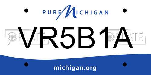 VR5B1A Michigan License Plate