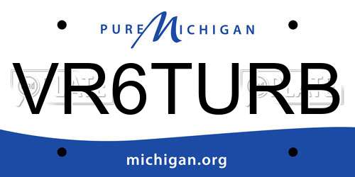 VR6TURB Michigan License Plate