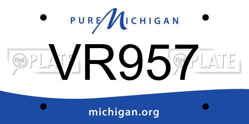 VR957 Michigan License Plate