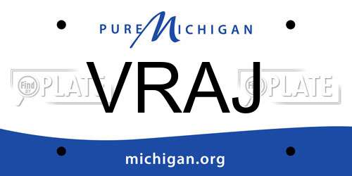 VRAJ Michigan License Plate