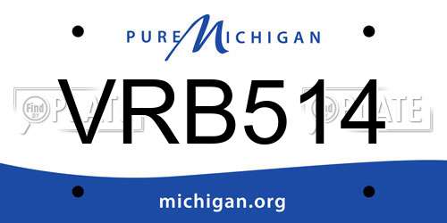VRB514 Michigan License Plate